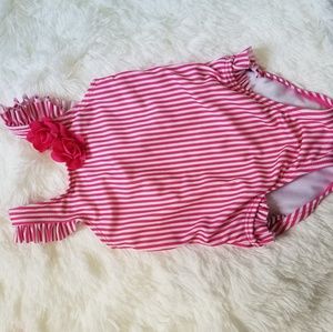Gymboree pink striped bathing suit